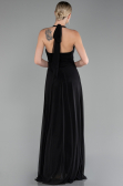 Black Halter Neck Long Chiffon Evening Dress ABU4188