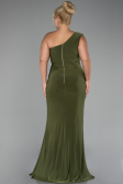 Olive Drab Long Plus Size Engagement Dress ABU4148
