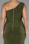Olive Drab Long Plus Size Engagement Dress ABU4148