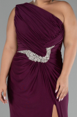 Long Cherry Colored Plus Size Engagement Dress ABU4148