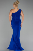 Sax Blue Long Plus Size Engagement Dress ABU4148