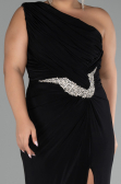 Long Black Plus Size Engagement Dress ABU4148