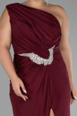 Burgundy Long Plus Size Engagement Dress ABU4148
