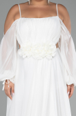 Long White Chiffon Plus Size Engagement Dress ABU4167