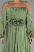Olive Drab Long Chiffon Plus Size Engagement Dress ABU4167