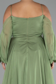 Olive Drab Long Chiffon Plus Size Engagement Dress ABU4167