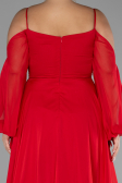 Long Red Chiffon Plus Size Engagement Dress ABU4167