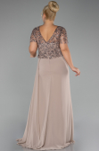 Cappuccino Long Chiffon Plus Size Evening Gown ABU4162