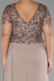 Cappuccino Long Chiffon Plus Size Evening Gown ABU4162