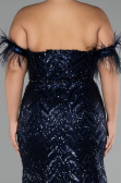 Long Navy Blue Plus Size Evening Dress ABU4149