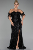 Black Long Plus Size Evening Dress ABU4149