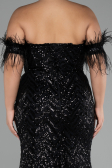 Black Long Plus Size Evening Dress ABU4149