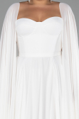 Long White Chiffon Formal Plus Size Dress ABU4161