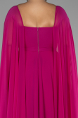 Long Fuchsia Chiffon Formal Plus Size Dress ABU4161