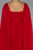Long Red Chiffon Formal Plus Size Dress ABU4161