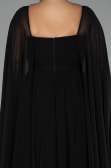 Long Black Chiffon Formal Plus Size Dress ABU4161
