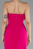 Fuchsia Strapless Slit Long Prom Gown ABU4213