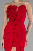 Red Strapless Slit Long Prom Gown ABU4213