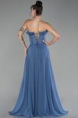 Indigo Strapless Slit Long Chiffon Prom Dress ABU4214
