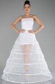 White Tarlatan Evening Dresses ABN0005
