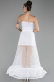 White Tarlatan Evening Dresses ABN00F2