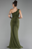 Olive Drab One Shoulder Slit Long Evening Dress ABU4116