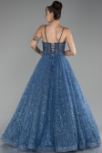 Indigo Scaly Long Evening Dress ABU3839