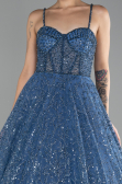 Indigo Scaly Long Evening Dress ABU3839