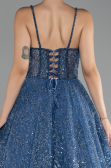 Indigo Scaly Long Evening Dress ABU3839