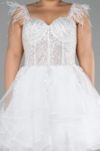 Short White Plus Size Engagement Dress ABK2087