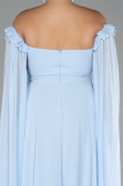 Light Blue Long Chiffon Plus Size Evening Dress ABU3464