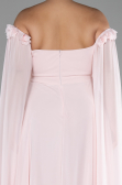 Powder Color Long Chiffon Plus Size Evening Dress ABU3464