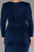 Long Navy Blue Plus Size Evening Dress ABU3544