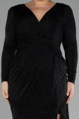 Long Black Plus Size Evening Dress ABU3544