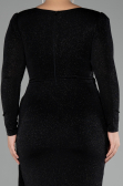 Long Black Plus Size Evening Dress ABU3544
