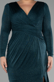 Long Emerald Green Plus Size Evening Dress ABU3544