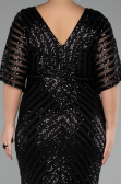 Long Black Plus Size Evening Dress ABU2309