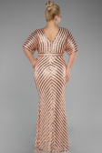 Salmon Long Plus Size Evening Dress ABU2309