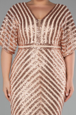 Salmon Long Plus Size Evening Dress ABU2309