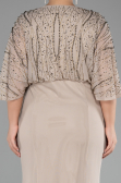 Beige Long Plus Size Engagement Dress ABU3732