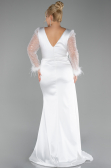 Long White Plus Size Evening Dress ABU3237