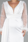 Long White Plus Size Evening Dress ABU3237