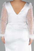 Long White Plus Size Evening Dress ABU3237