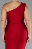 Red Long Plus Size Engagement Dress ABU4148