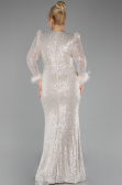Beige Long Scaly Plus Size Evening Dress ABU3505