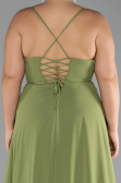 Pistachio Green Long Plus Size Evening Dress ABU1324