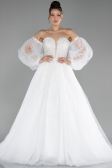 White Strapless Long Wedding Dress ABU4236