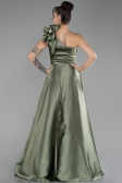 Olive Drab Long Satin Evening Dress ABU4189