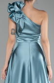 Mint Long Satin Evening Dress ABU4189