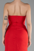 Red Strapless Slit Long Prom Gown ABU4247